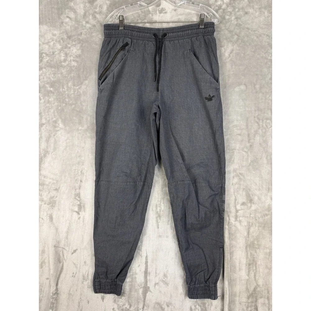 Adidas Men's Jogger Pants Charcoal Grey Drawstring Elastic Waist Logo‎ Size M